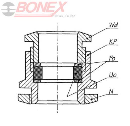 Dławnica izolacyjna do przewodów elektrycznych w gwintem