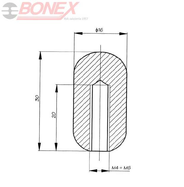 Gałka eliptyczna 16-30