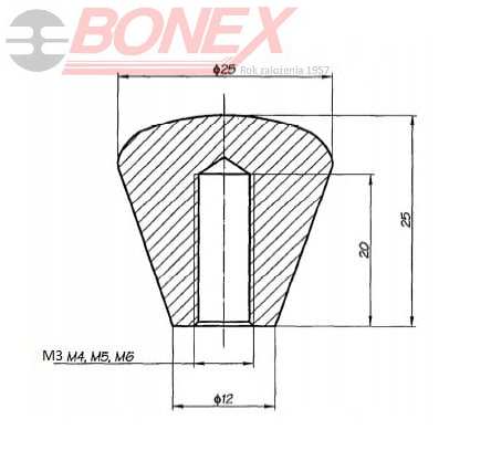 Gałka CZ 1 M6 czerwona