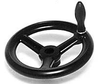 Koło ręczne trójramienne z rękojeścią na obrzeżu