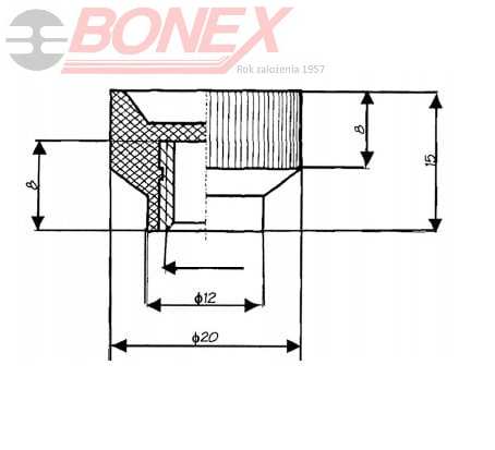 Pokrętło radełkowe Ø20 z wtopem