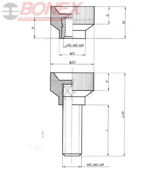 Pokrętło radełkowe Ø20, Ø26, Ø35