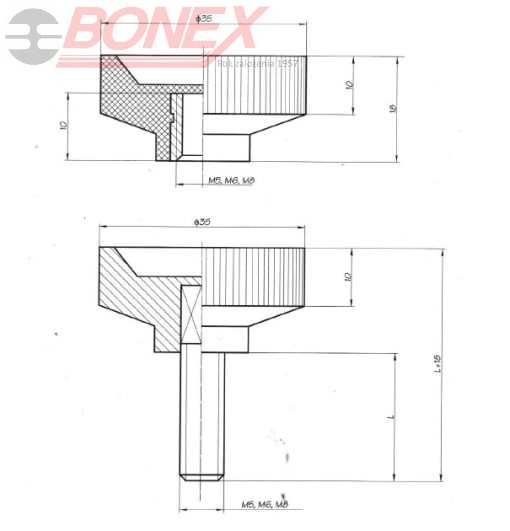 Pokrętło radełkowe Ø20, Ø26, Ø35
