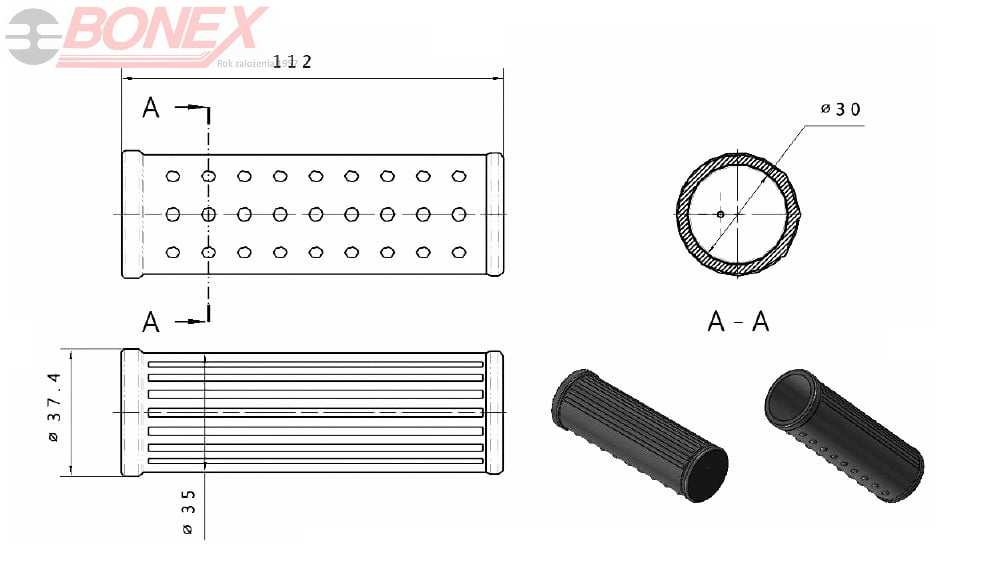 Rączka do taczki lub wózka, fi 32