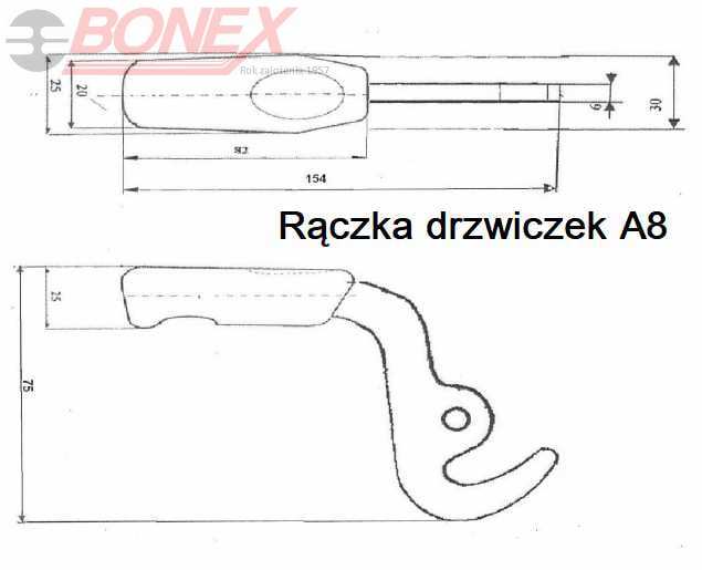 Rączka drzwiczek A8