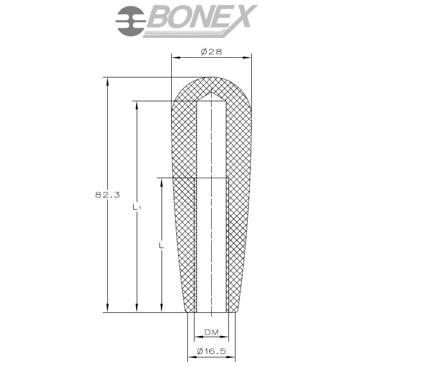 Gałka owalna długa B28, BONEX